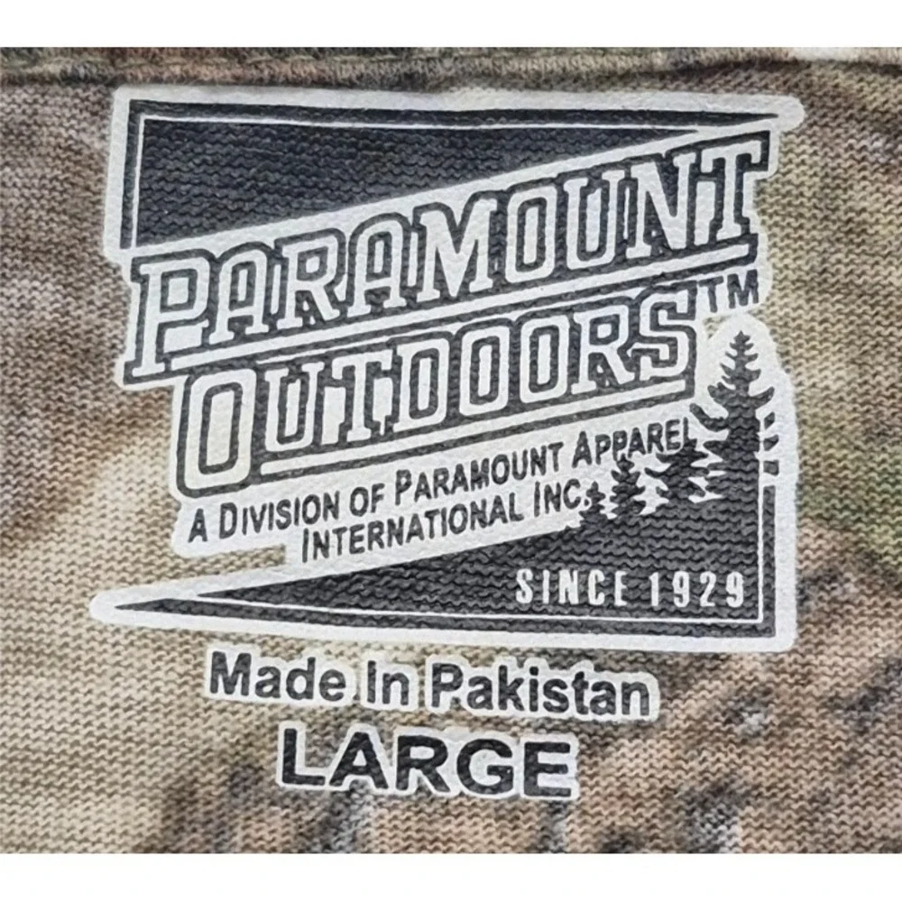 Paramount‎ Outdoors Men's Camo T-Shirt LG Bone Collector graphic Reatree Y2K